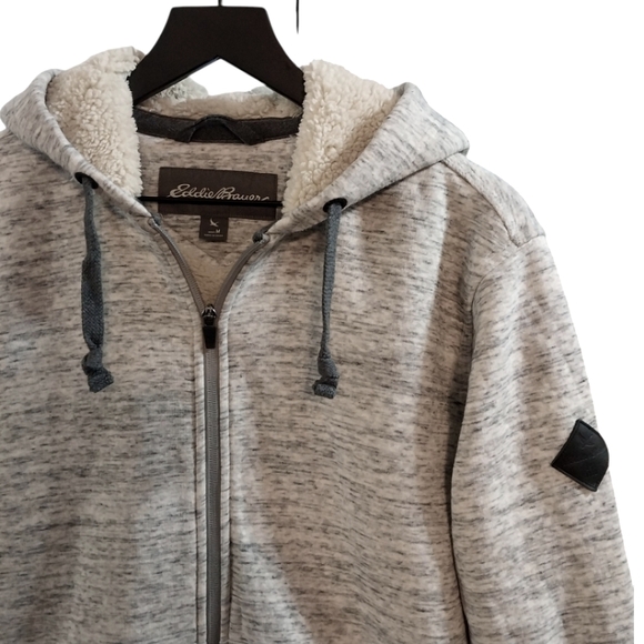 Eddie Bauer Sherpa Lined Zip Up Shacket Size Medium - Picture 2 of 10